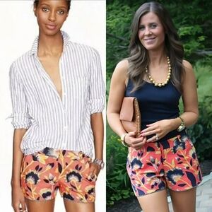 J. Crew City Fit Hibiscus Floral shorts